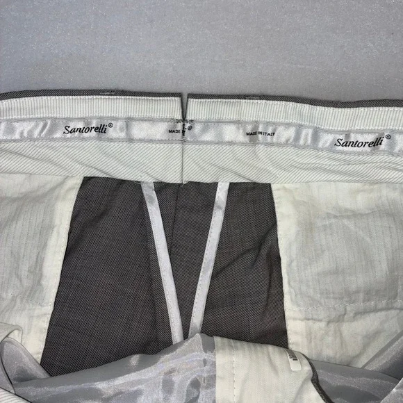Santorelli Men's Romeo Wool Blend Dress Pants Size 38 Made in Italy Gray - Picture 4 of 10